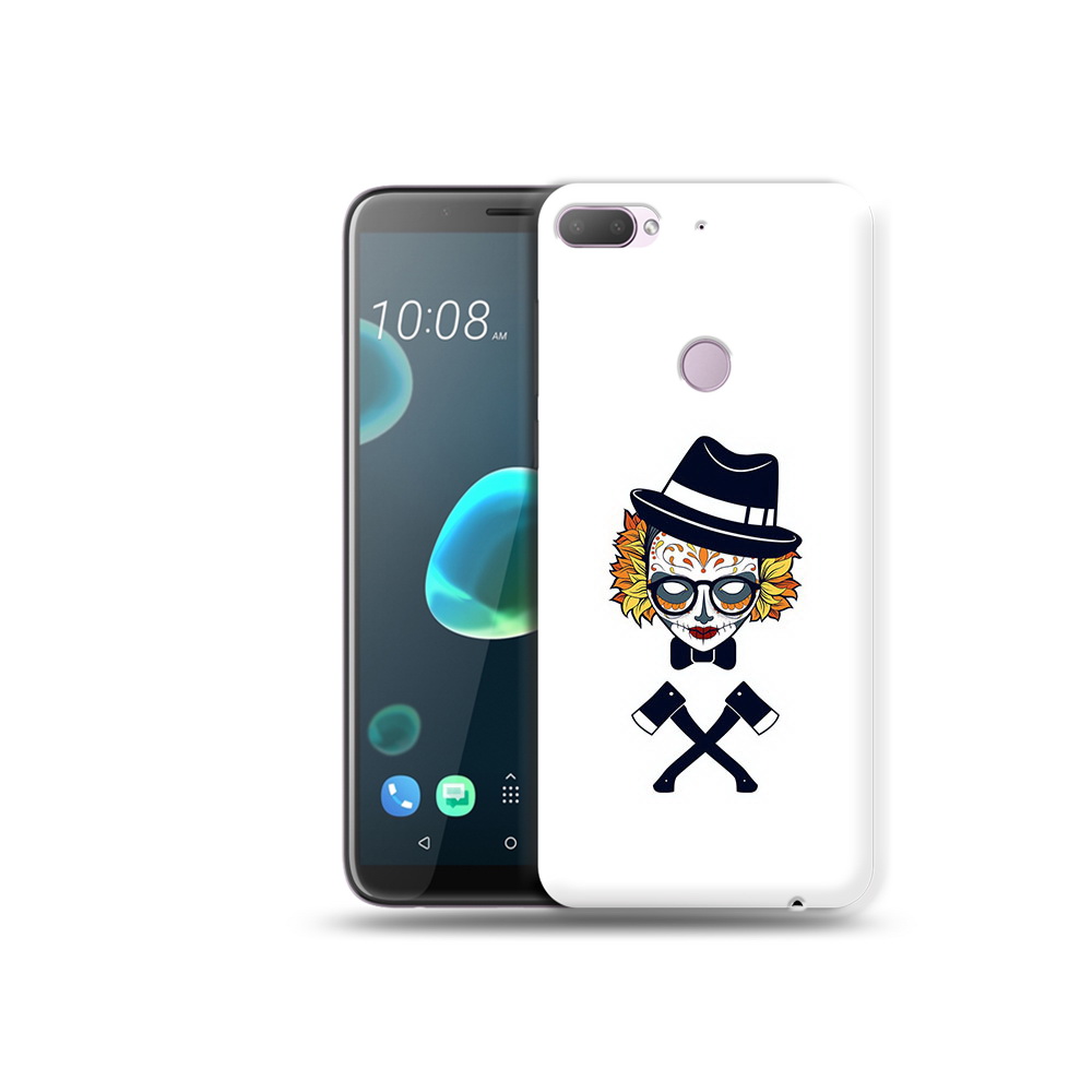 

Чехол MyPads Tocco для HTC Desire 12 Plus девушка в маске с топорами рисунок, Прозрачный, Tocco