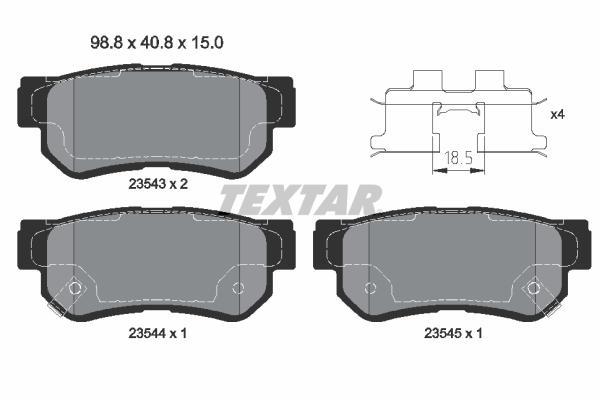 

Тормозные колодки Textar дисковые 2354301