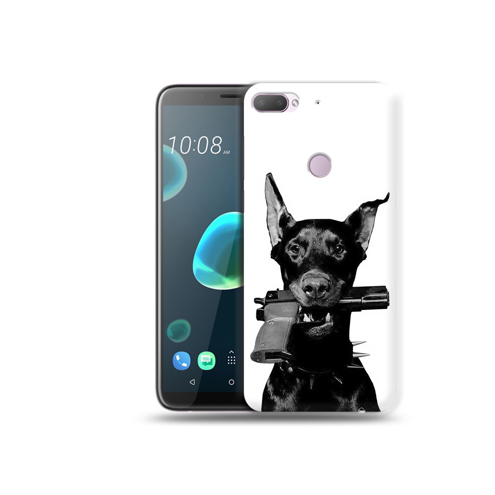 

Чехол MyPads Tocco для HTC Desire 12 Plus доберман с пистолетом, Прозрачный, Tocco