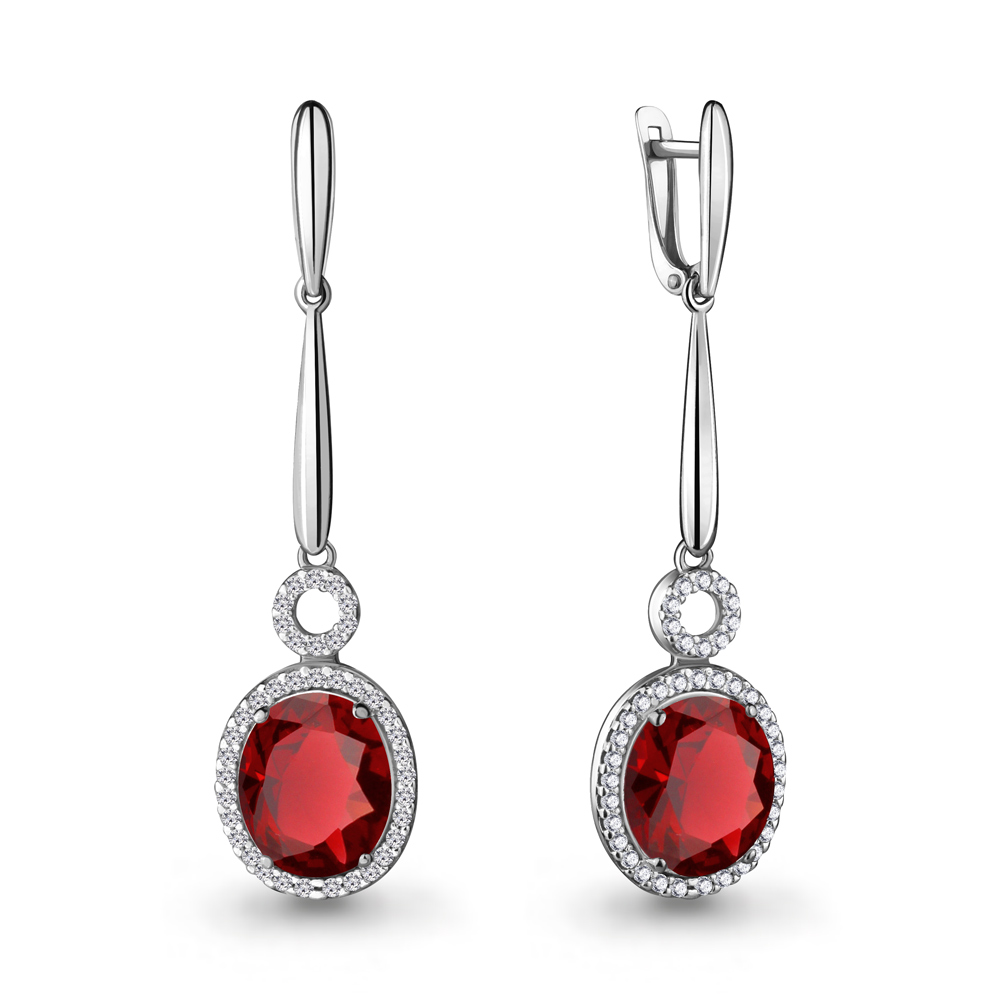 

Серьги из серебра с гранатом Aquamarine 4720085А_925_р, 4720085А_925_р