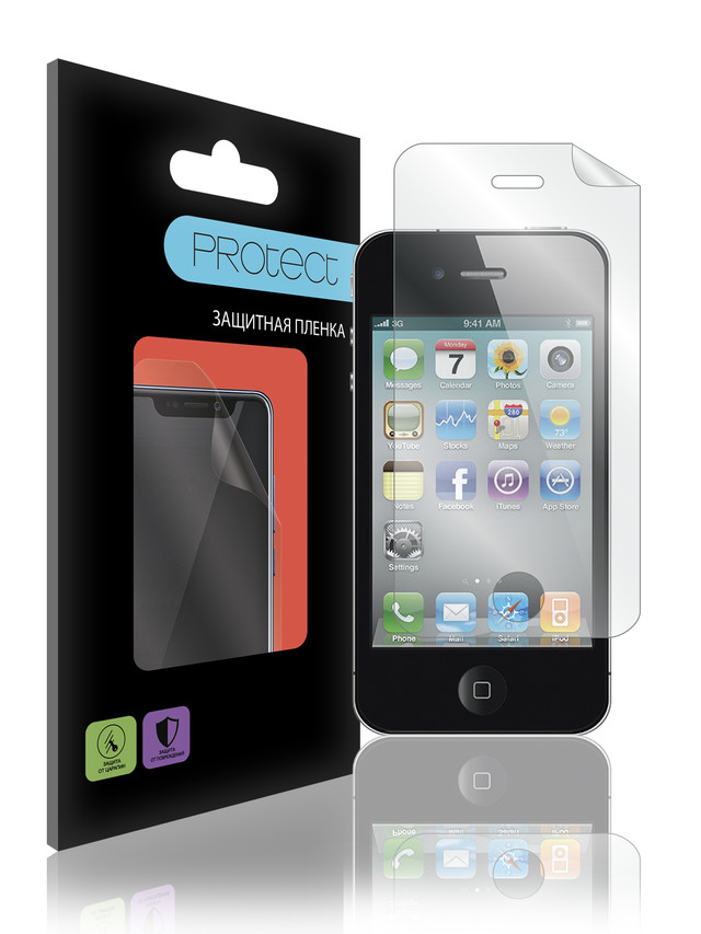 

Защитная пленка Protect для Apple iPhone 4 / 4s / Глянцевая 111.5х55.5 мм / 30222