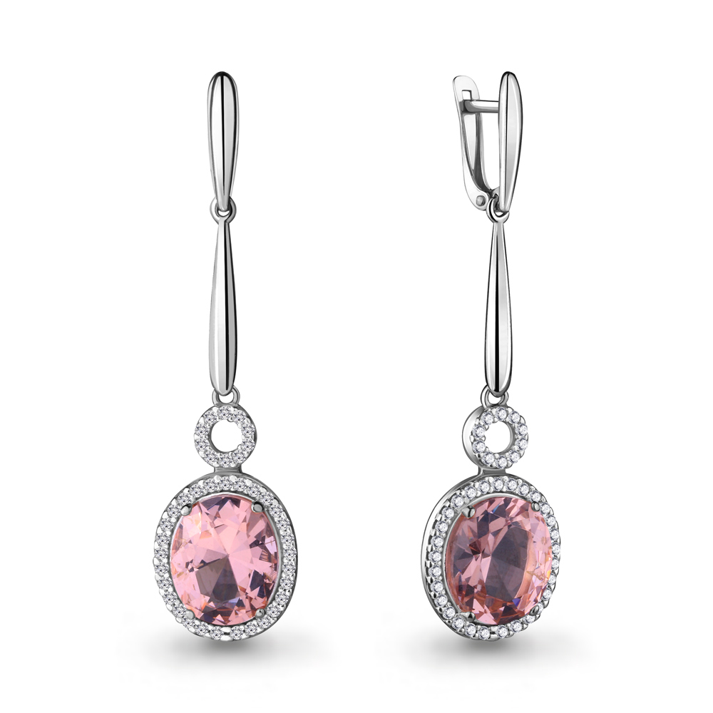 

Серьги из серебра с фианитом Aquamarine 4720090А_925_р, 4720090А_925_р