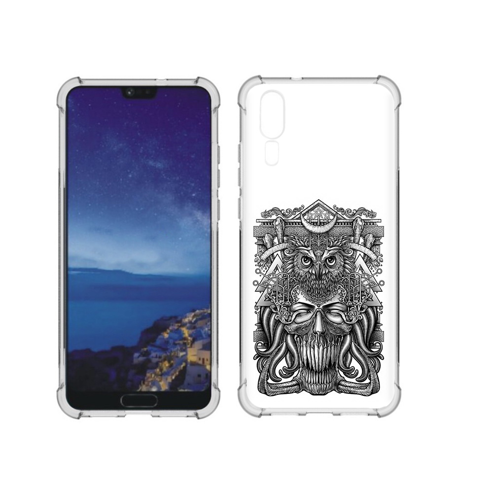 

Чехол MyPads Tocco для Huawei P20 зубастая сова (PT108006.52.369), Прозрачный, Tocco