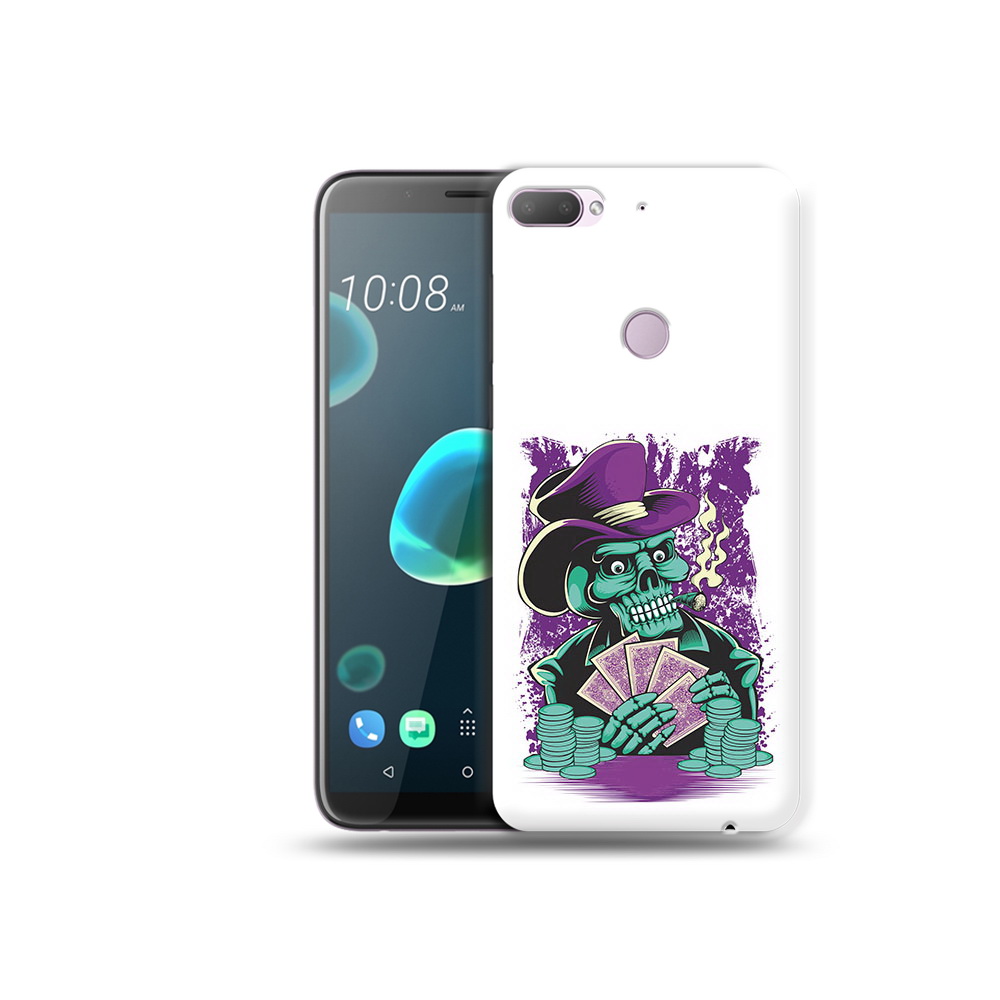 

Чехол MyPads Tocco для HTC Desire 12 Plus зеленый череп с картами, Прозрачный, Tocco