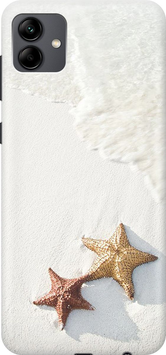 

Силиконовый чехол на Samsung Galaxy A04 с принтом "Две морские звезды", Белый;желтый, 158422