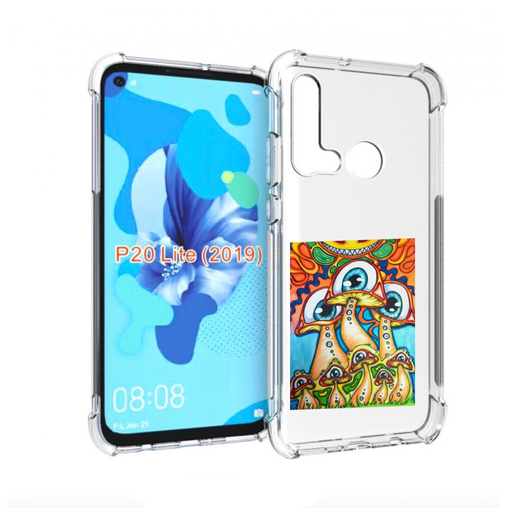 

Чехол бампер MyPads грибы с глазами для Huawei P20 Lite (2019), Прозрачный, Tocco
