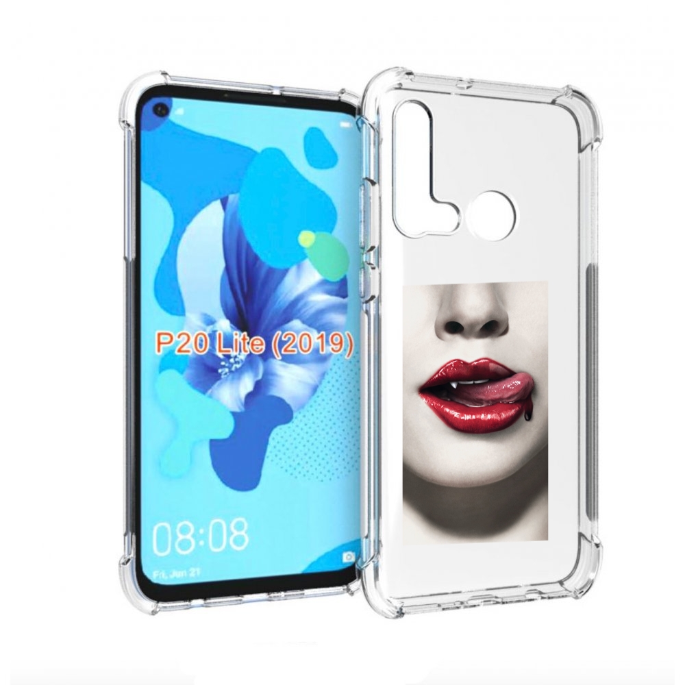 

Чехол бампер MyPads губы-вампирши для Huawei P20 Lite (2019), Прозрачный, Tocco