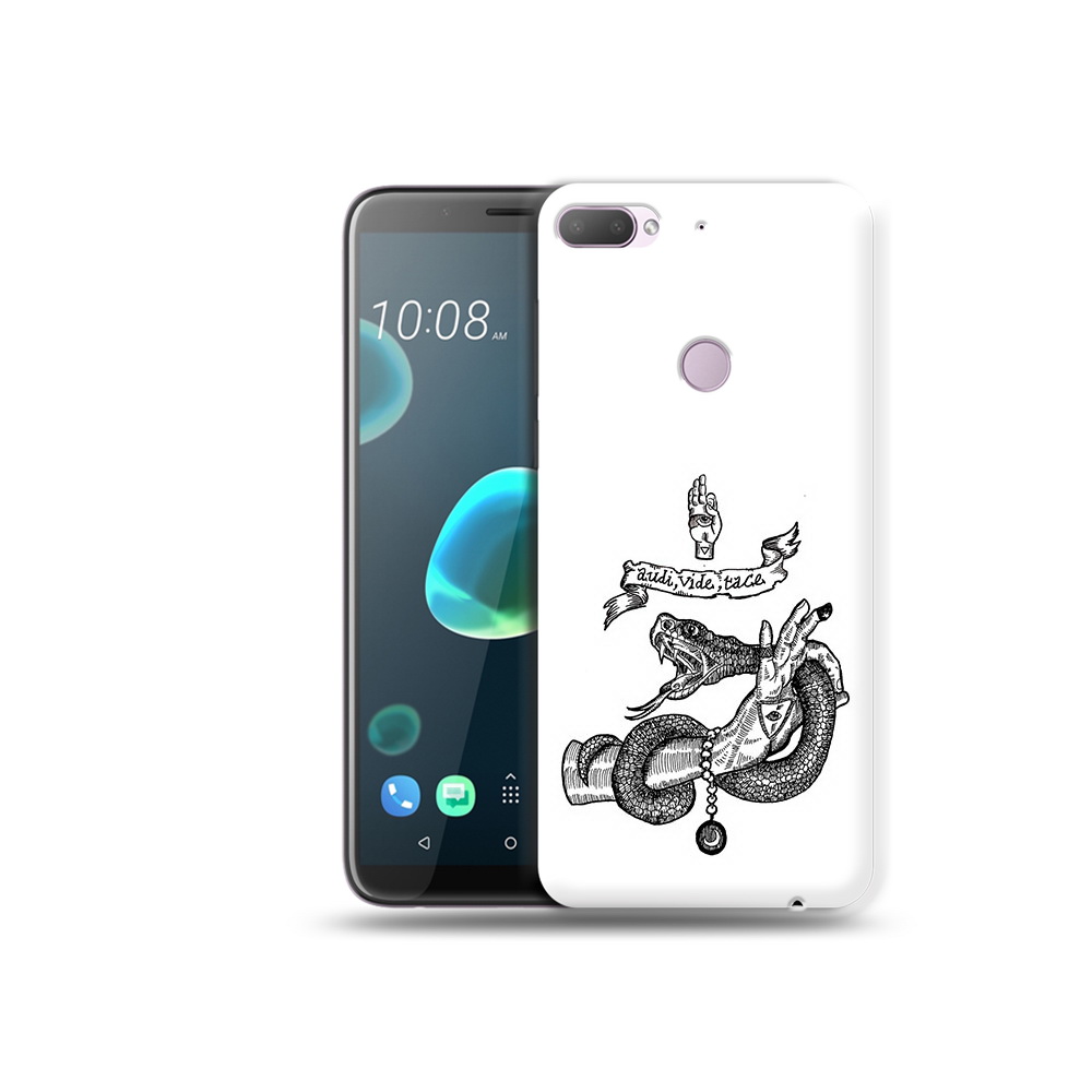 

Чехол MyPads Tocco для HTC Desire 12 Plus змея на руке рисунок, Прозрачный, Tocco