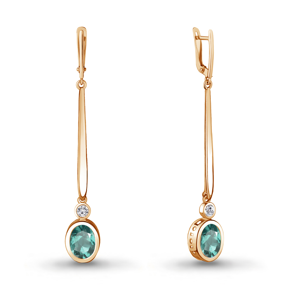 

Серьги из серебра с фианитом Aquamarine 4720188А_925_з, 4720188А_925_з