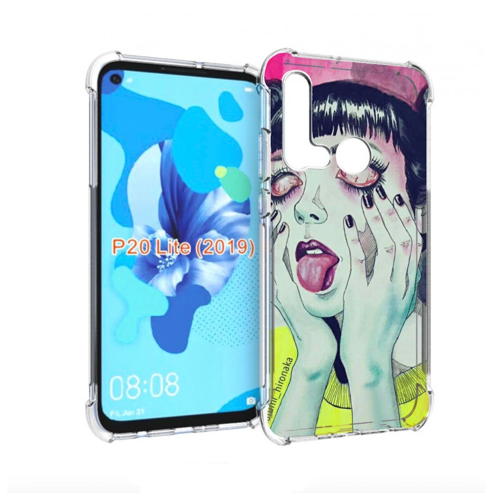 

Чехол бампер MyPads девушка без зрачков для Huawei P20 Lite (201, Прозрачный, Tocco