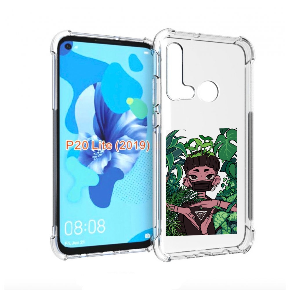 

Чехол бампер MyPads девушка в природе женский для Huawei P20 Lit, Прозрачный, Tocco