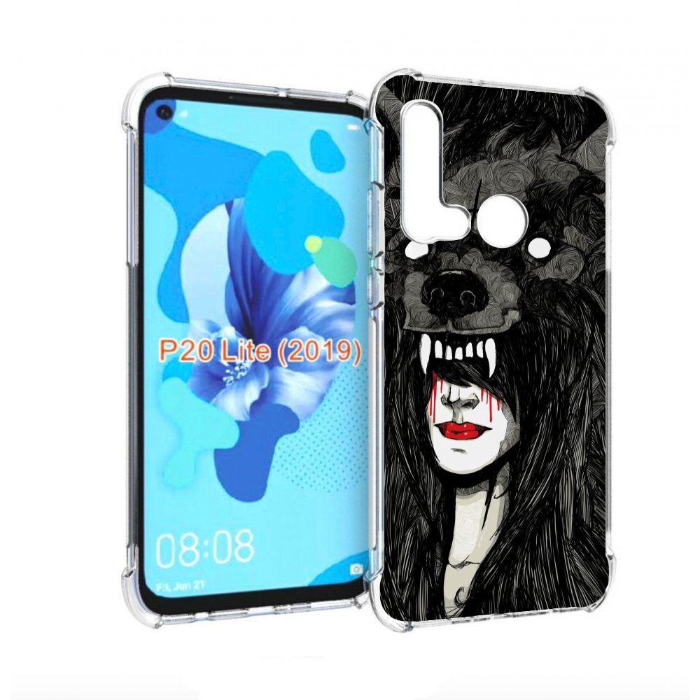 

Чехол бампер MyPads девушка в шкуре волка женский для Huawei P20, Прозрачный, Tocco