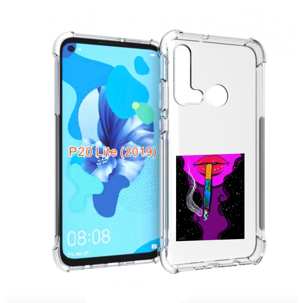 

Чехол бампер MyPads девушка курит землю женский для Huawei P20 L, Прозрачный, Tocco