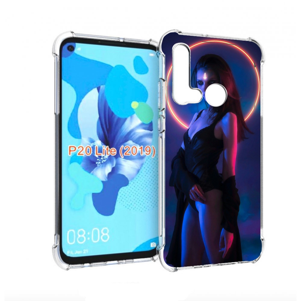 

Чехол бампер MyPads девушка с неоновым кругом женский для Huawei, Прозрачный, Tocco