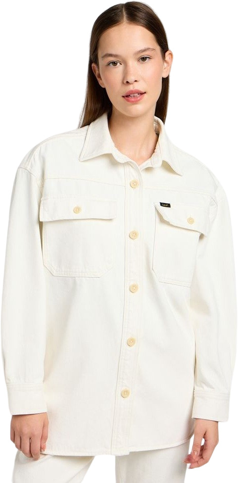 Джинсовая куртка женская Lee RELAXED OVERSHIRT WORKWEAR белая S 7799₽