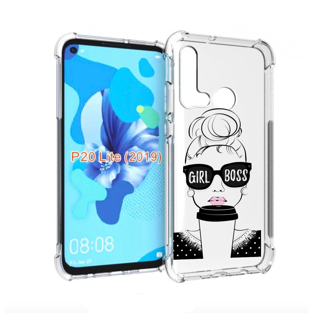 

Чехол бампер MyPads девушка-босс женский для Huawei P20 Lite (20, Прозрачный, Tocco