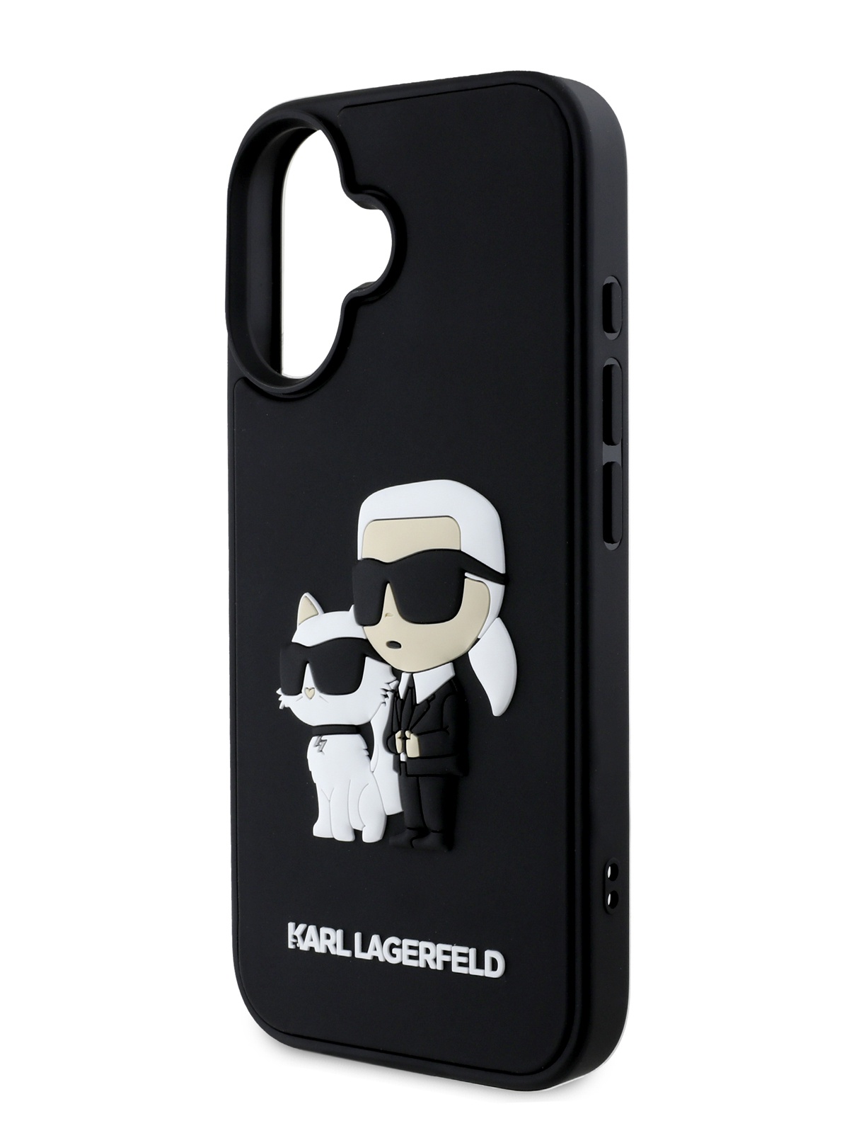 

Чехол Karl Lagerfeld для iPhone 16 с 3D принтом, черный