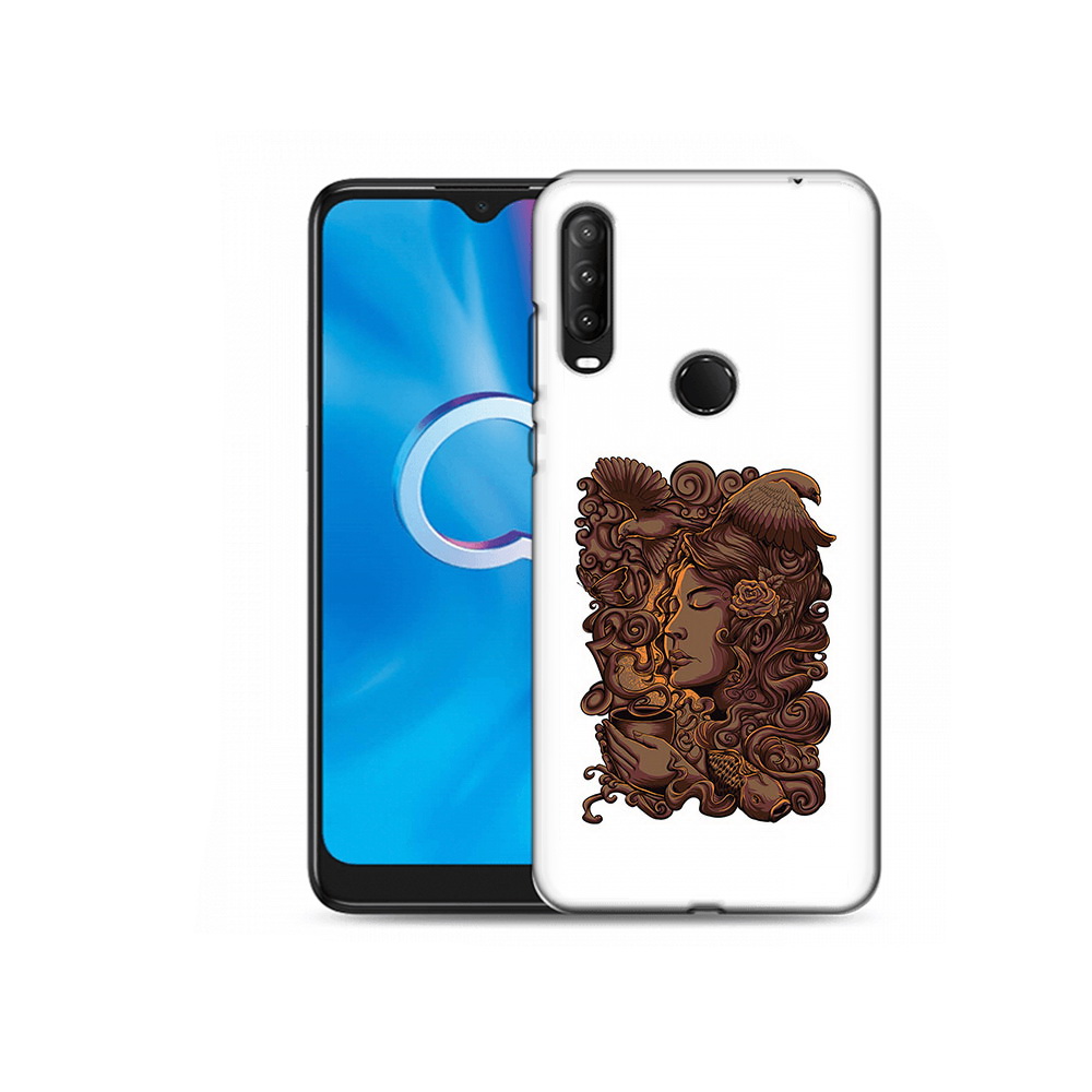 

Чехол MyPads Tocco для Alcatel 1SE (2020) 5030D девушка с длинными волосами абстракция, Прозрачный, Tocco