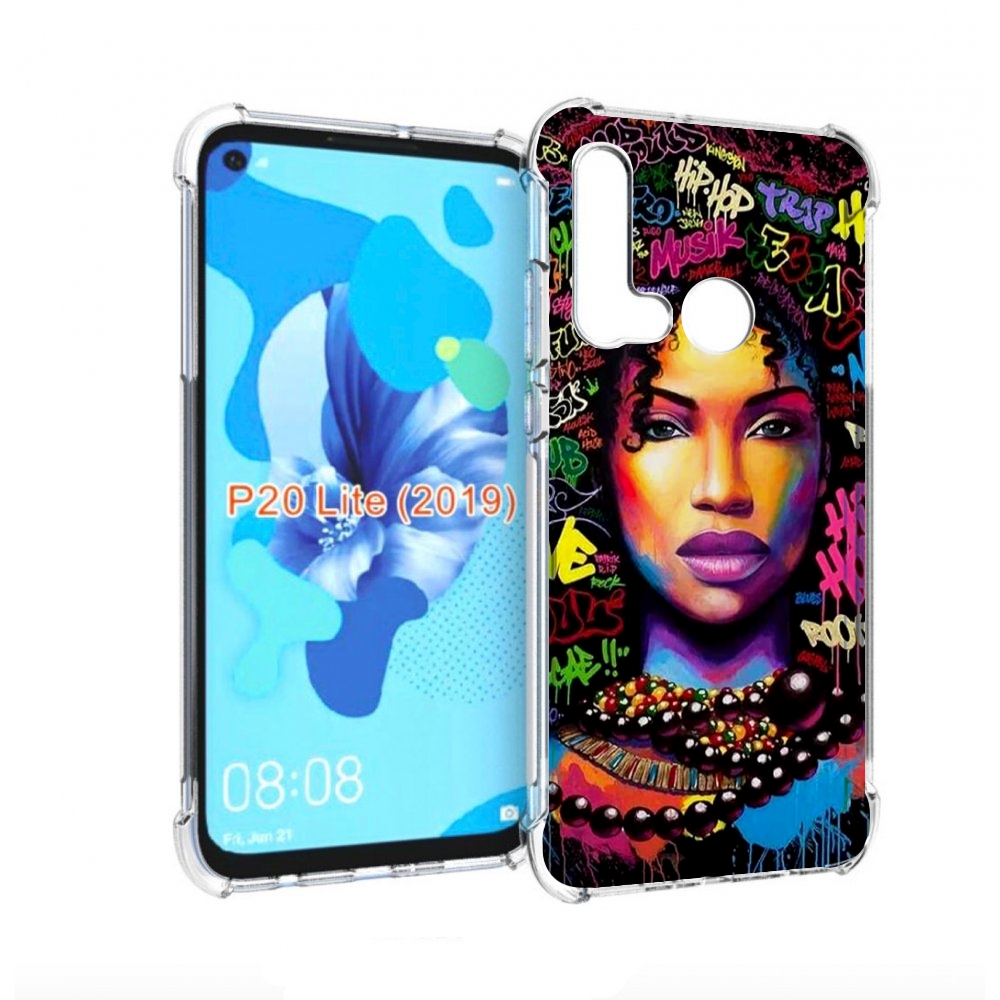

Чехол бампер MyPads девушка-в-граффити женский для Huawei P20 Li, Прозрачный, Tocco