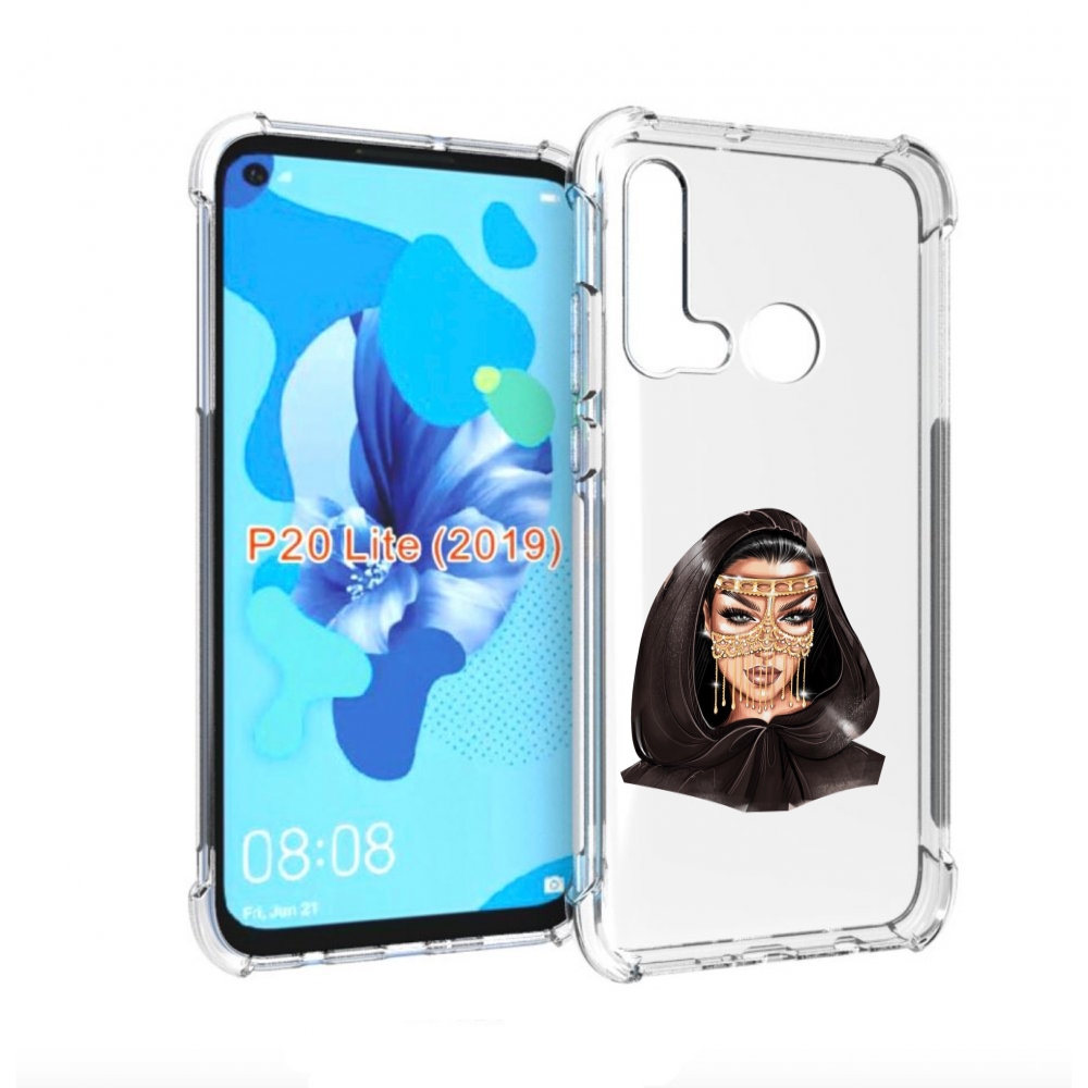 

Чехол бампер MyPads девушка-в-золотой-маске для Huawei P20 Lite, Прозрачный, Tocco