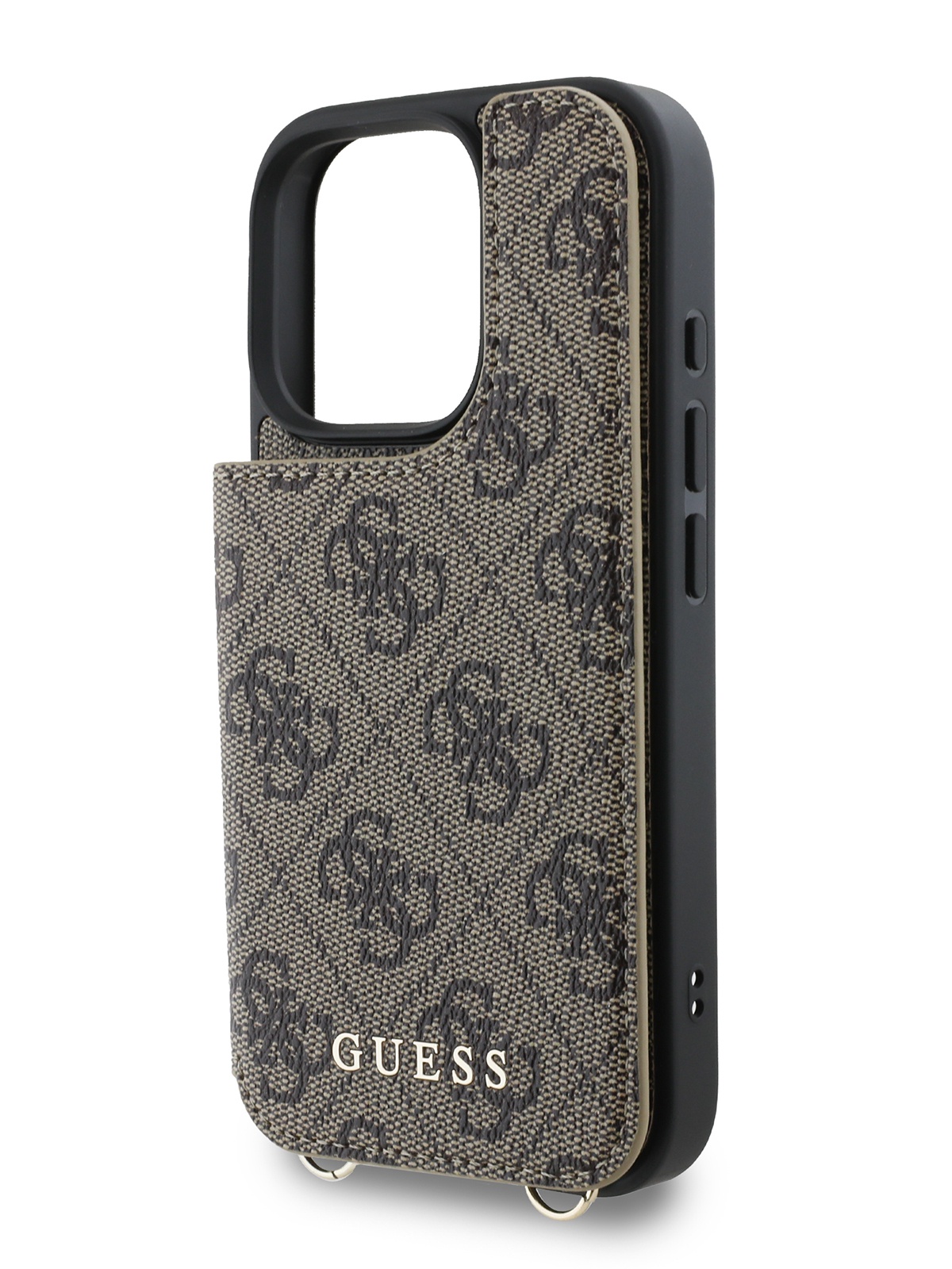 

Чехол Guess для iPhone 16 Pro кросс-боди с ремешком и кардслотом, коричневый