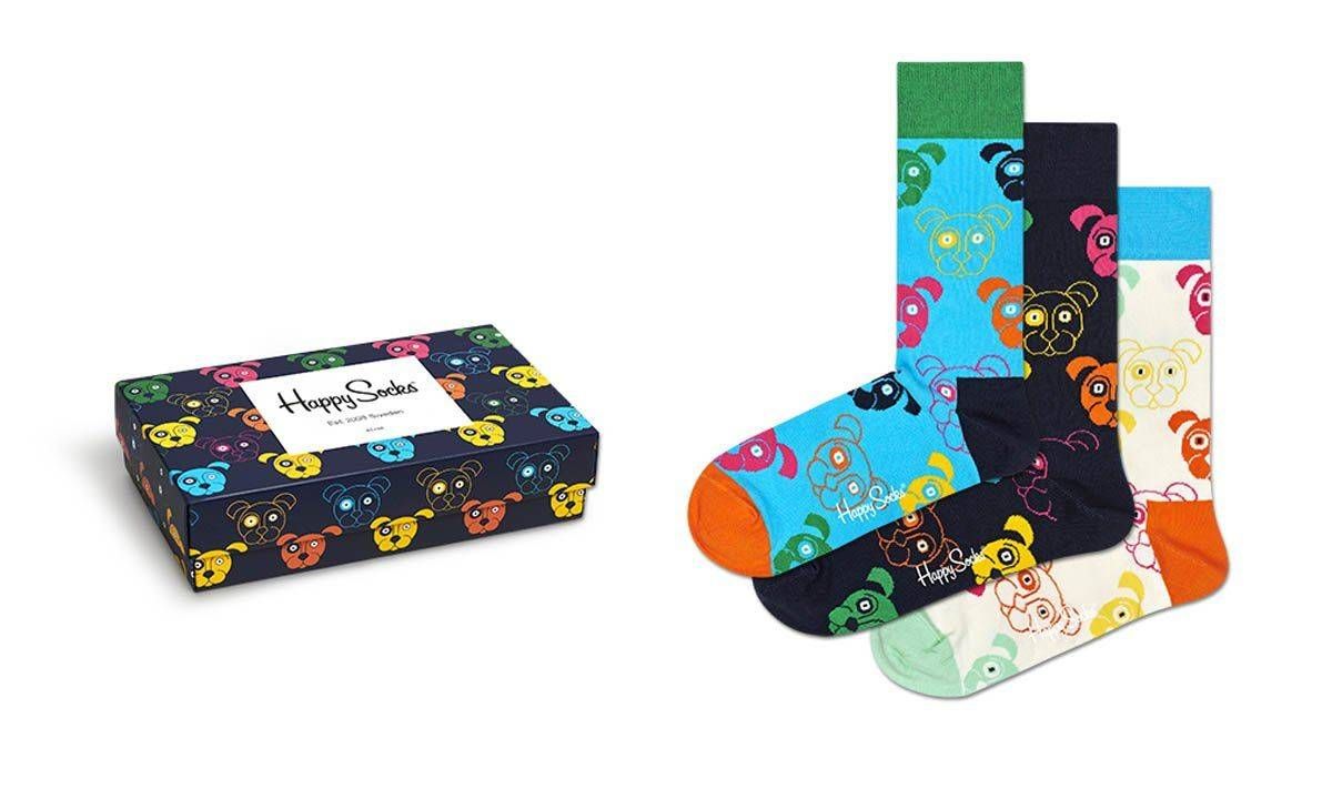 Подарочный набор носков мужских Happy Socks XDOG08 разноцветных 41-46