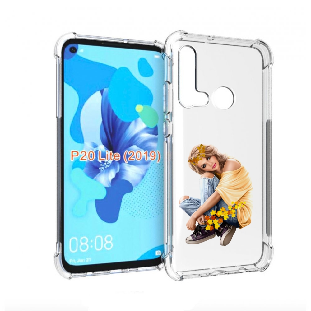 

Чехол бампер MyPads девушка-в-цветочками женский для Huawei P20, Прозрачный, Tocco