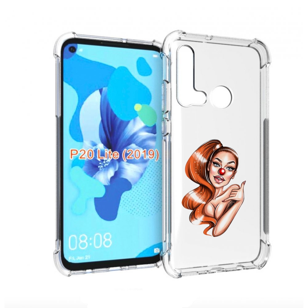 

Чехол бампер MyPads девушка-клоун для Huawei P20 Lite (2019), Прозрачный, Tocco