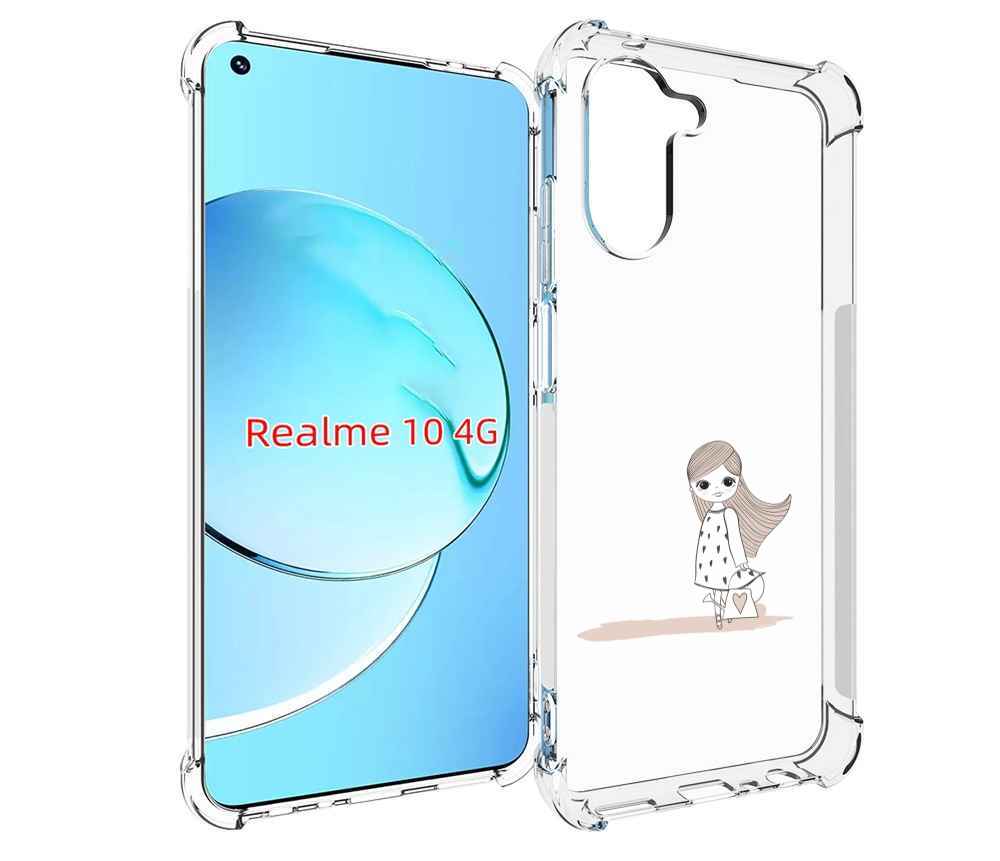 Чехол MyPads Девочка с сумкой для Realme 10