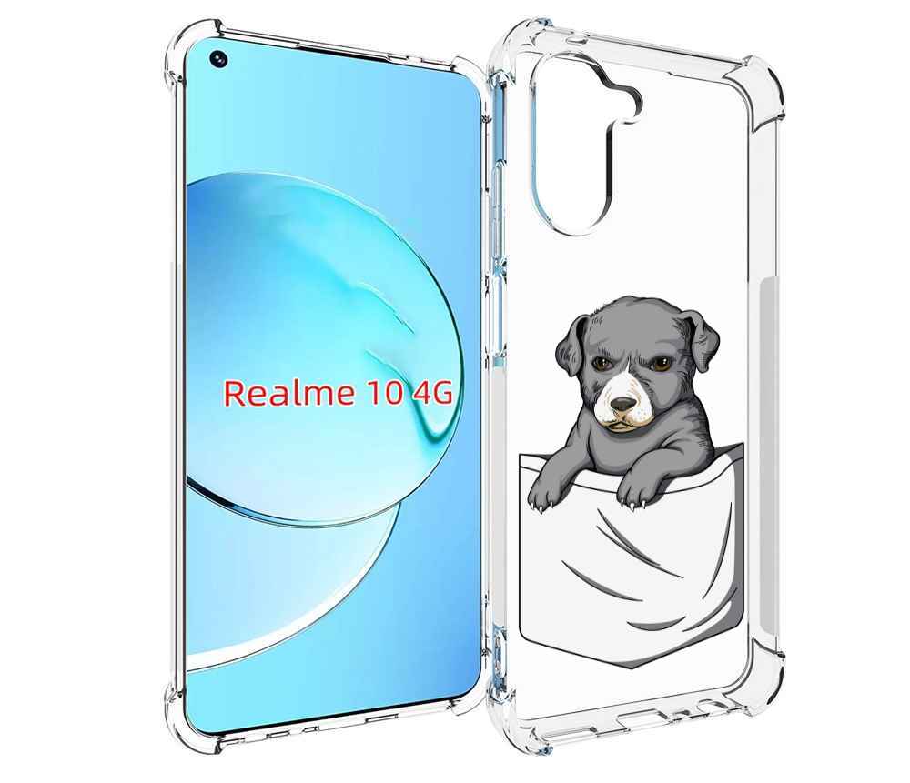 

Чехол MyPads собачка в кармане для Realme 10, Прозрачный, Tocco