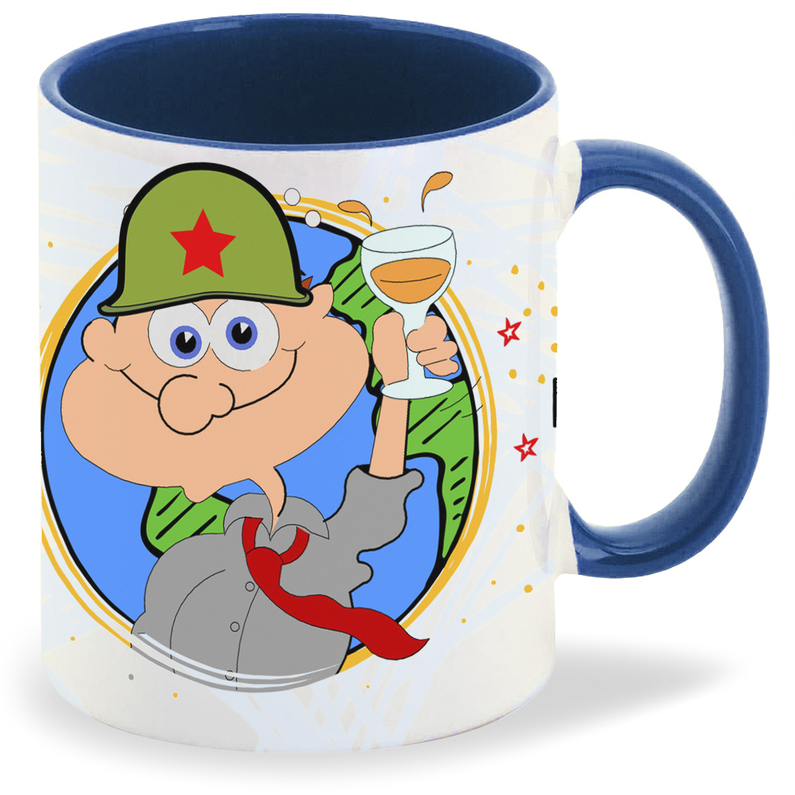 

Кружка лазурная CoolPodarok 23 февраля. Встреть, как подобает c фоном