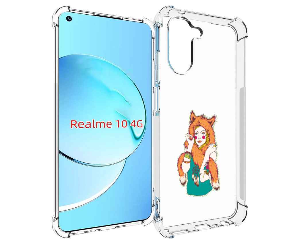 

Чехол MyPads Девушка лиса для Realme 10, Прозрачный, Tocco