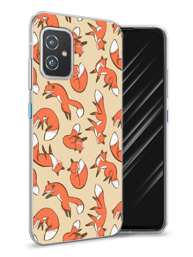 

Чехол Awog на Asus ZenFone 8 "Лисички фон", Бежевый;оранжевый;белый, 44450-3