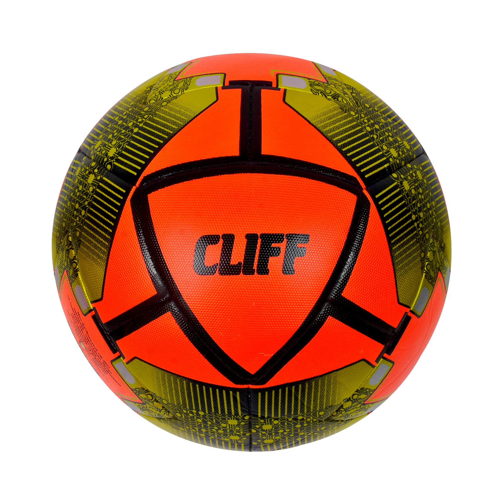 Мяч футбольный CLIFF HS-2011, 5 размер, PU Hibrid, оранжево-золотой