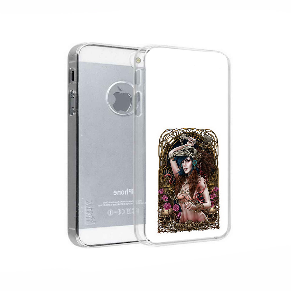 

Чехол MyPads Tocco для Apple iPhone 5 красивая девушка рисунок, Прозрачный, Tocco