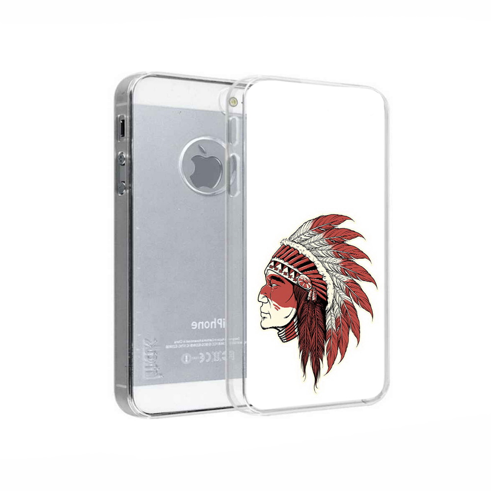 

Чехол MyPads Tocco для Apple iPhone 5 красный индеец, Прозрачный, Tocco