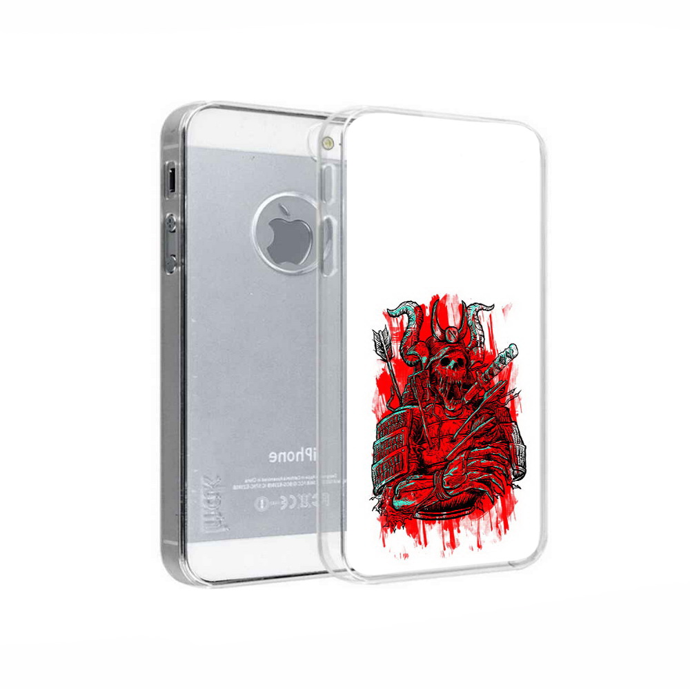 

Чехол MyPads Tocco для Apple iPhone 5 красный скелет воин, Прозрачный, Tocco