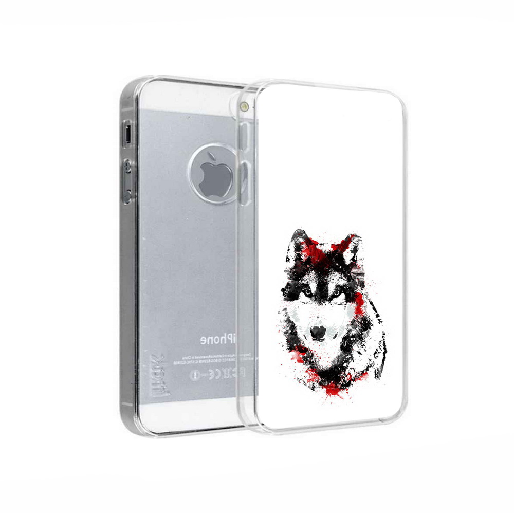 

Чехол MyPads Tocco для Apple iPhone 5 кровавый волк, Прозрачный, Tocco