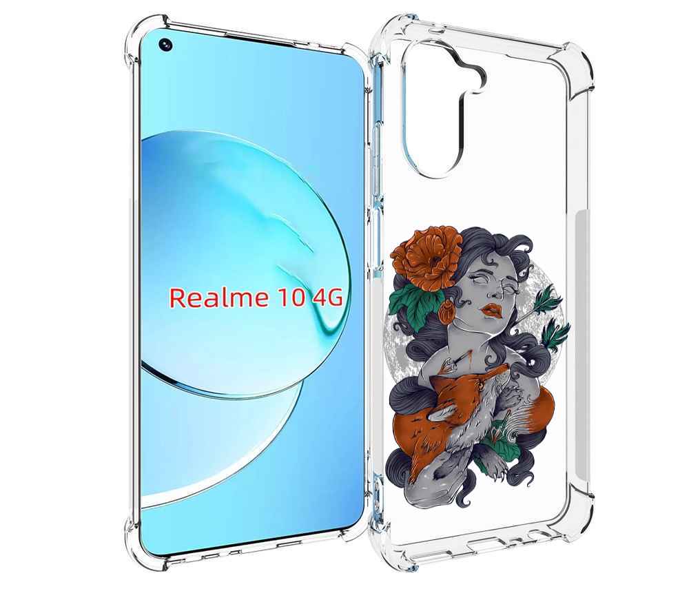 

Чехол MyPads темная девушка с лисой для Realme 10, Прозрачный, Tocco