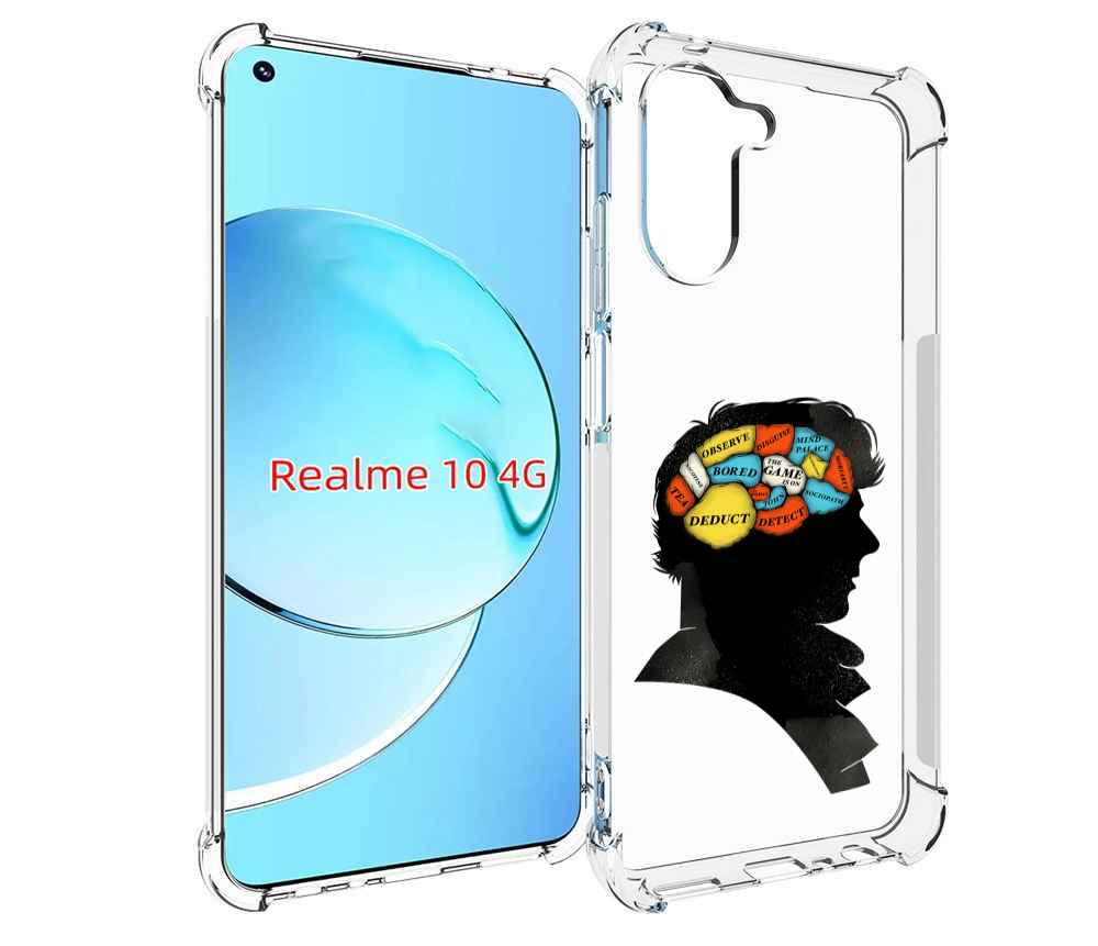 

Чехол MyPads темный рисунок для Realme 10, Прозрачный, Tocco