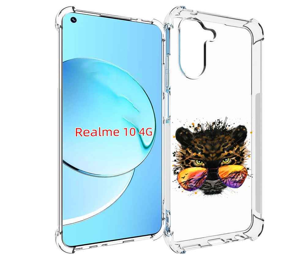 

Чехол MyPads тропический леопард для Realme 10, Прозрачный, Tocco
