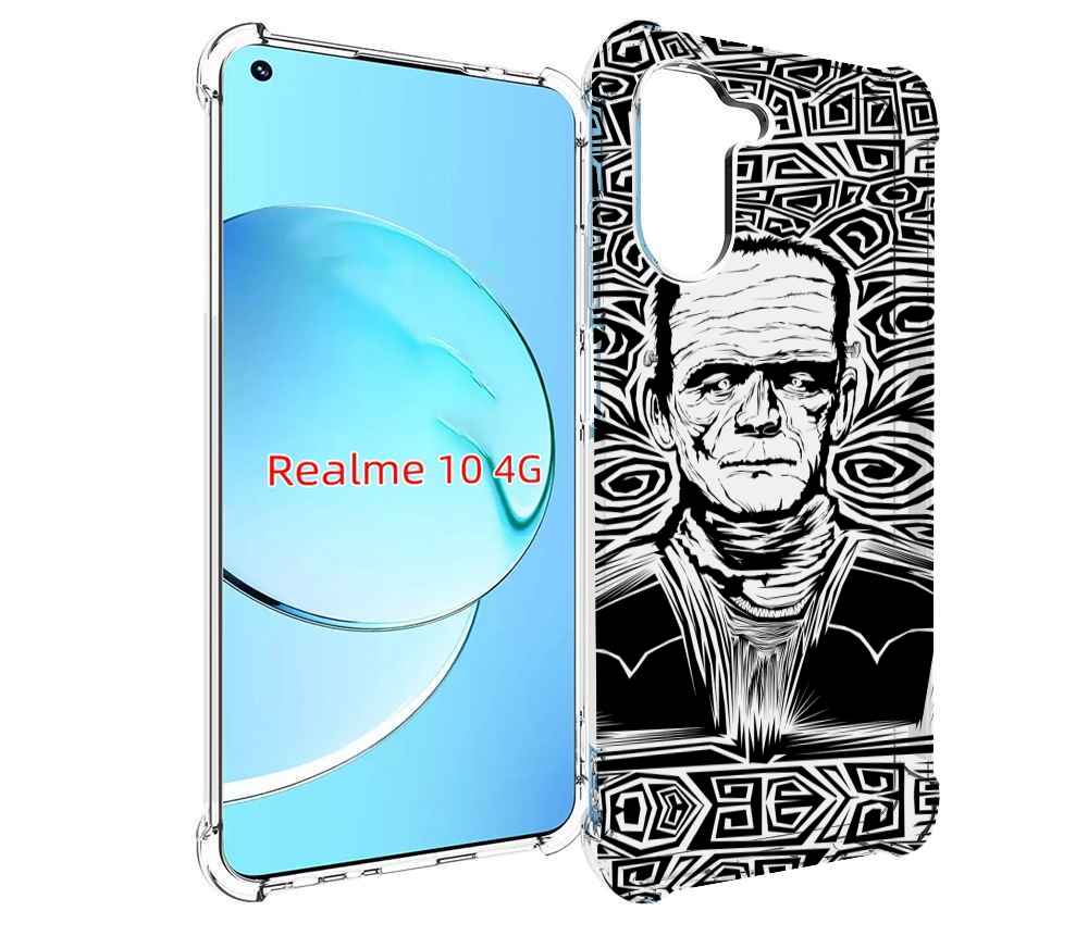 

Чехол MyPads франкенштейн черно белый для Realme 10, Прозрачный, Tocco