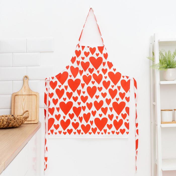

Фартук "Этель" Red hearts 60х65см, 100% хл, саржа 190 г/м2, Красный