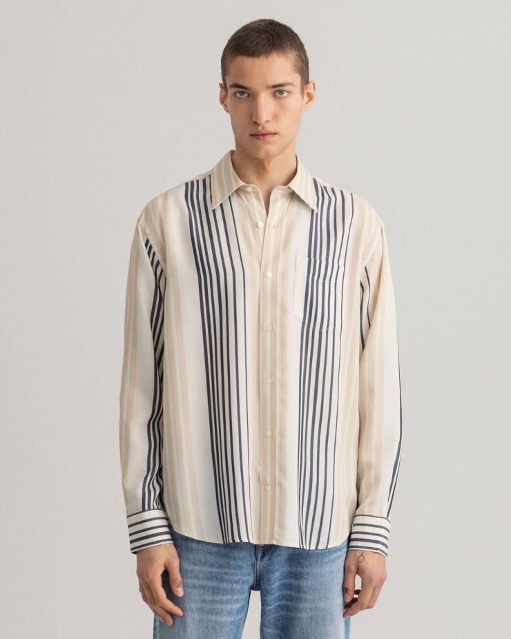 

Рубашка мужская GANT 3014894 бежевая M, Бежевый, 3014894