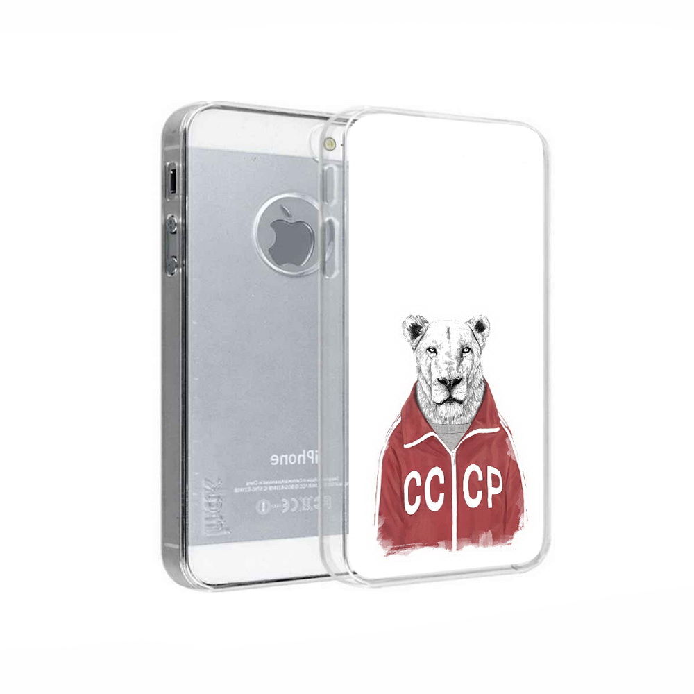 

Чехол MyPads Tocco для Apple iPhone 5 львица ссср, Прозрачный, Tocco