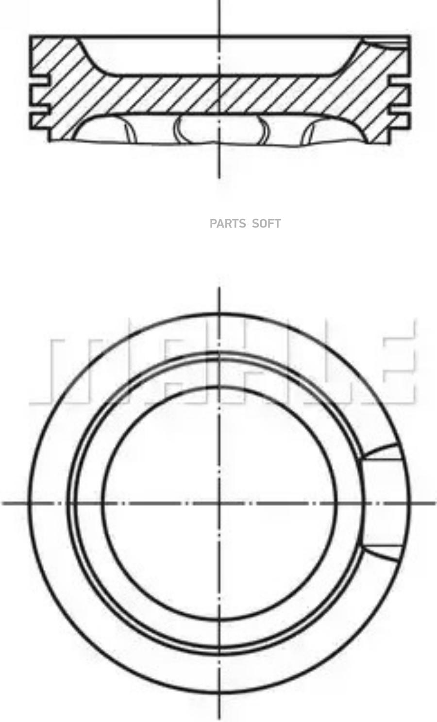 Поршень Mahle/Knecht 0331600 A3 1.8 T; 1.8 T quattro 96-03; A4 1.8 94-01; A4 1.8 T; 1.8 T