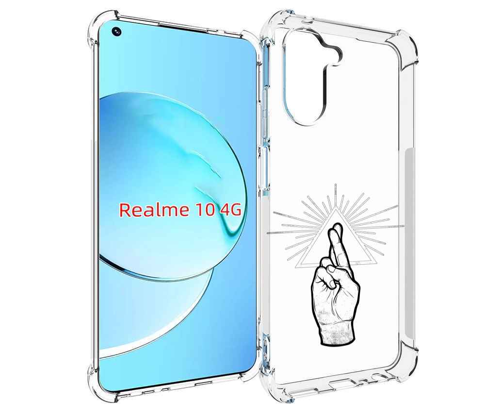 

Чехол MyPads черно белая рука для Realme 10, Прозрачный, Tocco