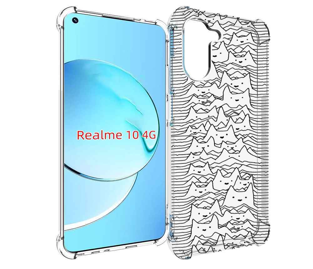 

Чехол MyPads черно белые коты 3D для Realme 10, Прозрачный, Tocco