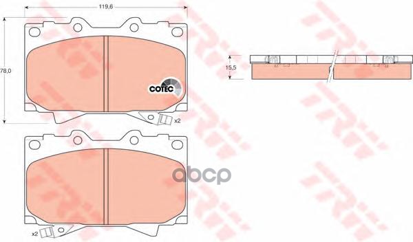 

Колодки тормозные дисковые передн TOYOTA: LAND CRUISER 90-, LAND CRUISER 100 98-
