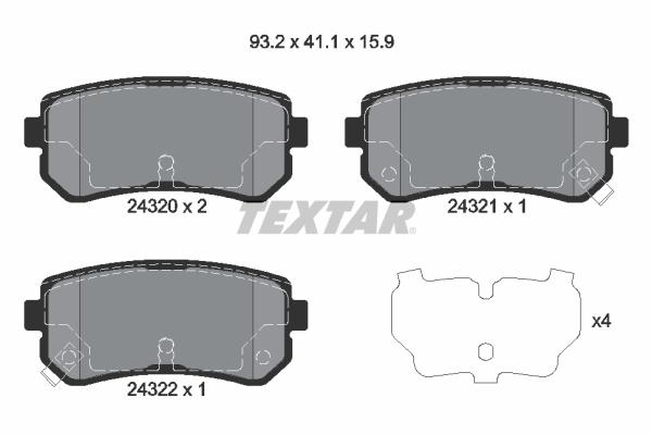 

Тормозные колодки Textar дисковые 2432001